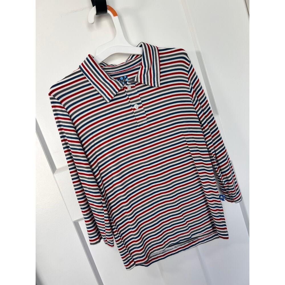 Kickee Pants Boys Striped Long Sleeve Polo Shirt Preppystyle Multicolor Size‎ 5